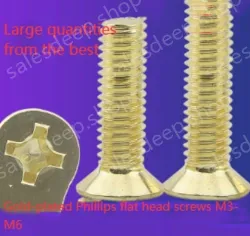 Golden Flat Head Screws M6*145