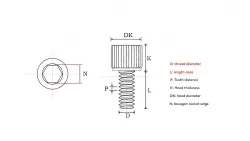 Cylindrical head hexagon socket screws M2*3
