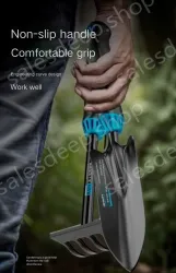 Manganese steel wooden handle wild vegetable shovel (pointed shovel + flat shovel)